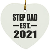 Step Dad Established EST. 2021 - Heart Ornament