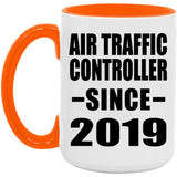 Air Traffic Controller Since 2019 - 15oz Accent Mug Orange
