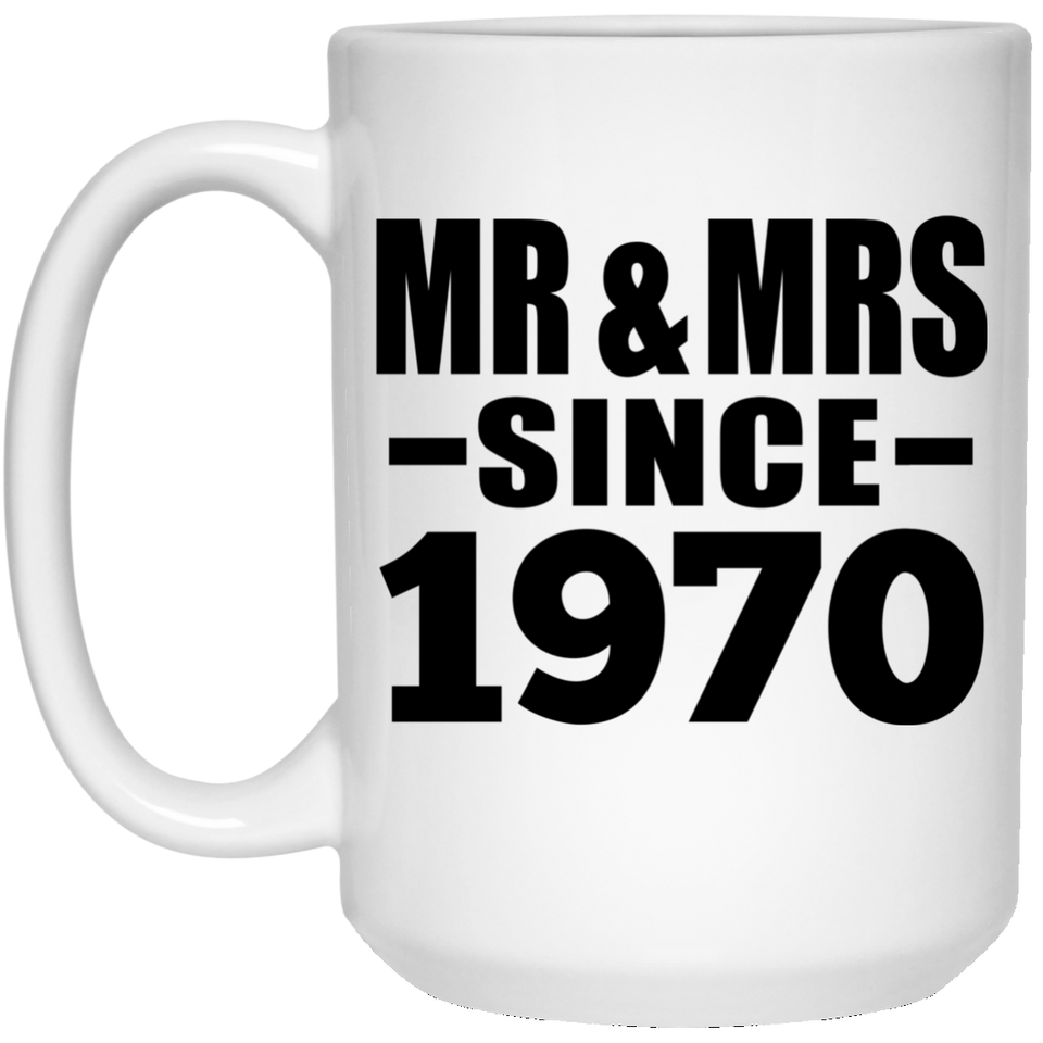 54th Anniversary Mr & Mrs Since 1970 - 15 Oz Coffee Mug