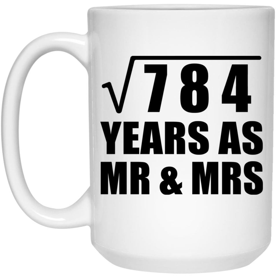 28th Anniversary Square Root of 784 Years As Mr & Mrs - 15oz Coffee Mug