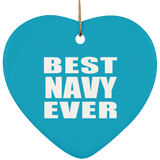 Best Navy Ever - Heart Ornament