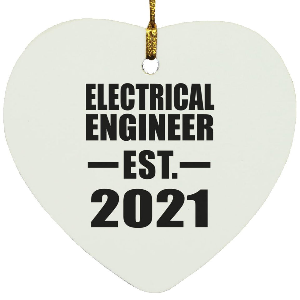 Electrical Engineer Established EST. 2021 - Heart Ornament