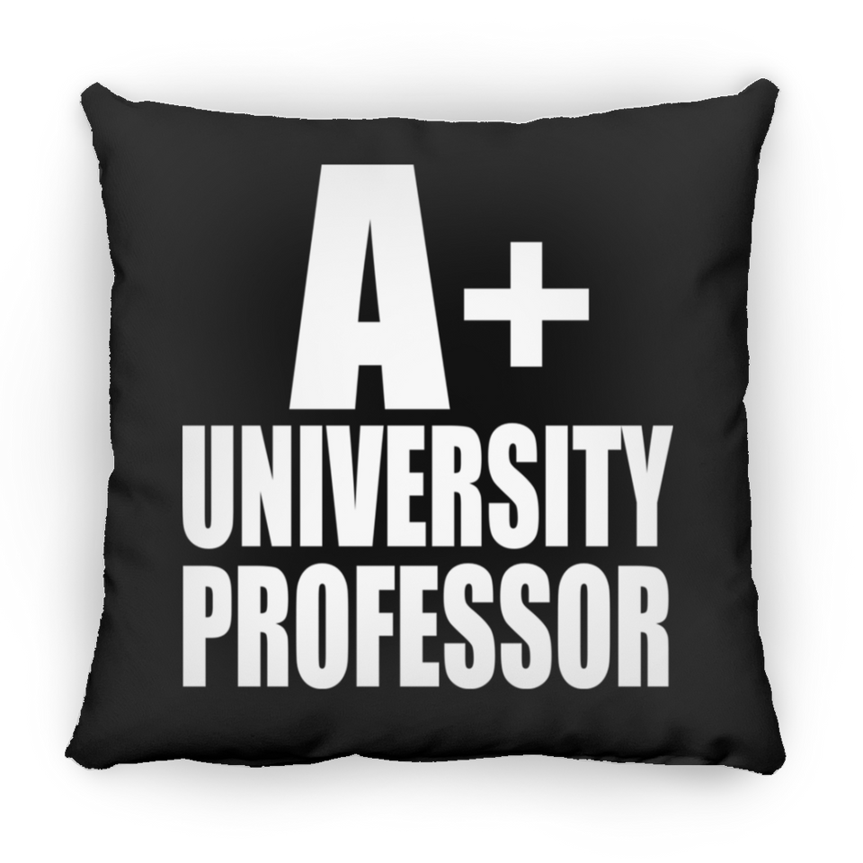 A+ University Professor - Throw Pillow Black