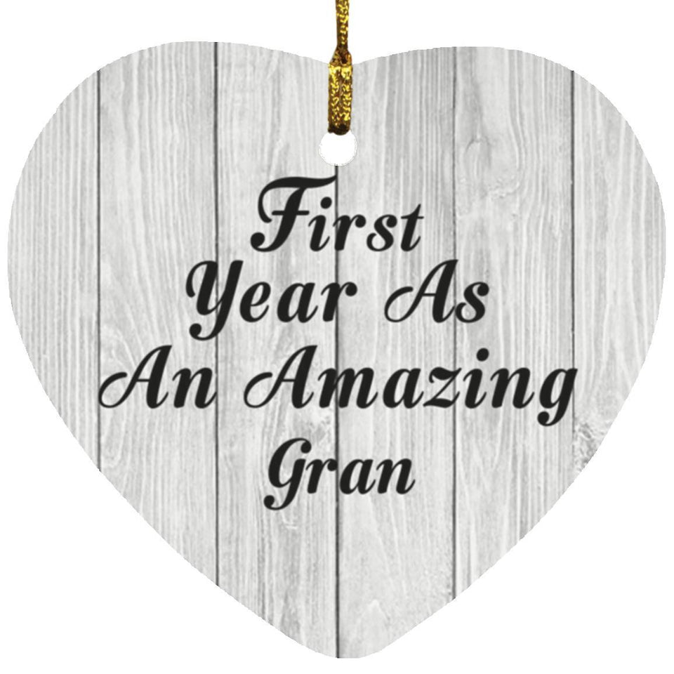 First Year As An Amazing Gran - Heart Ornament F
