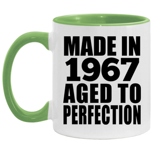 57th Birthday Made In 1967 Aged to Perfection - 11oz Accent Mug Green