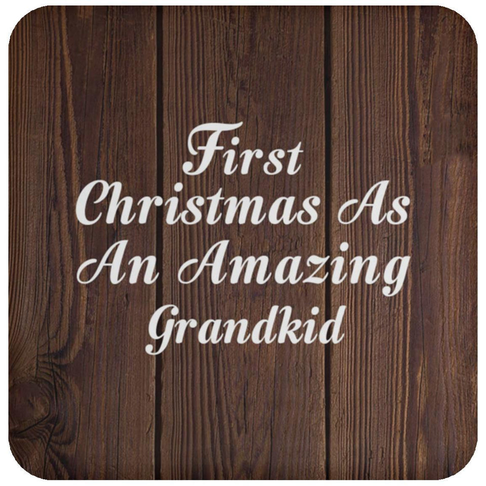 First Christmas As An Amazing Grandkid - Drink Coaster D