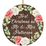 First Christmas As Mr & Mrs Patterson - Circle Ornament A