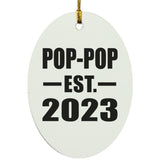 Pop-Pop Established EST. 2023 - Oval Ornament