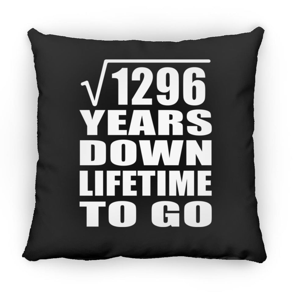 36th Anniversary Square Root of 1296 Years Lifetime To Go - Throw Pillow Black