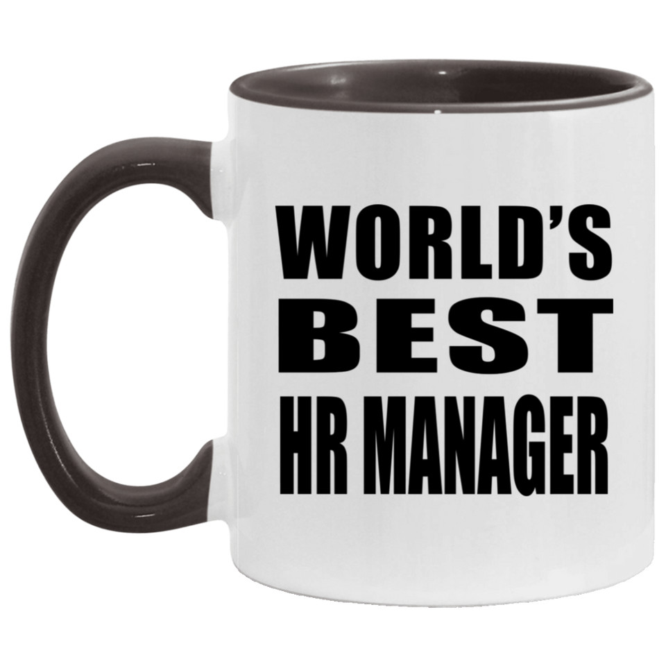 World's Best HR Manager - 11oz Accent Mug Black