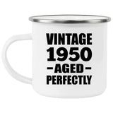 74th Birthday Vintage 1950 Aged Perfectly - 12oz Camping Mug