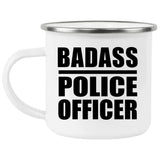 Badass Police Officer - 12oz Camping Mug
