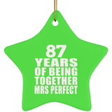 87th Anniversary 87 Years Of Being Mrs Perfect - Star Ornament