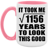 34th Birthday Took Square Root of 1156 Years To Look Good - 15oz Accent Mug Pink