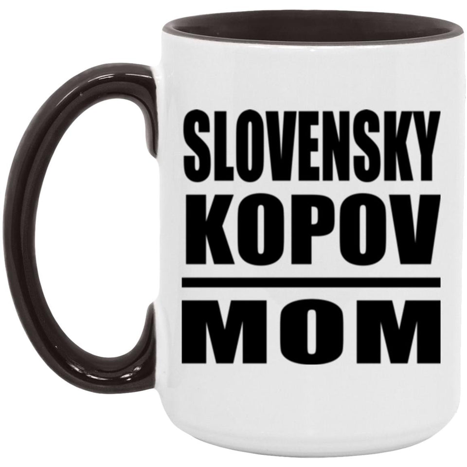 Slovensky Kopov Mom - 15oz Accent Mug Black