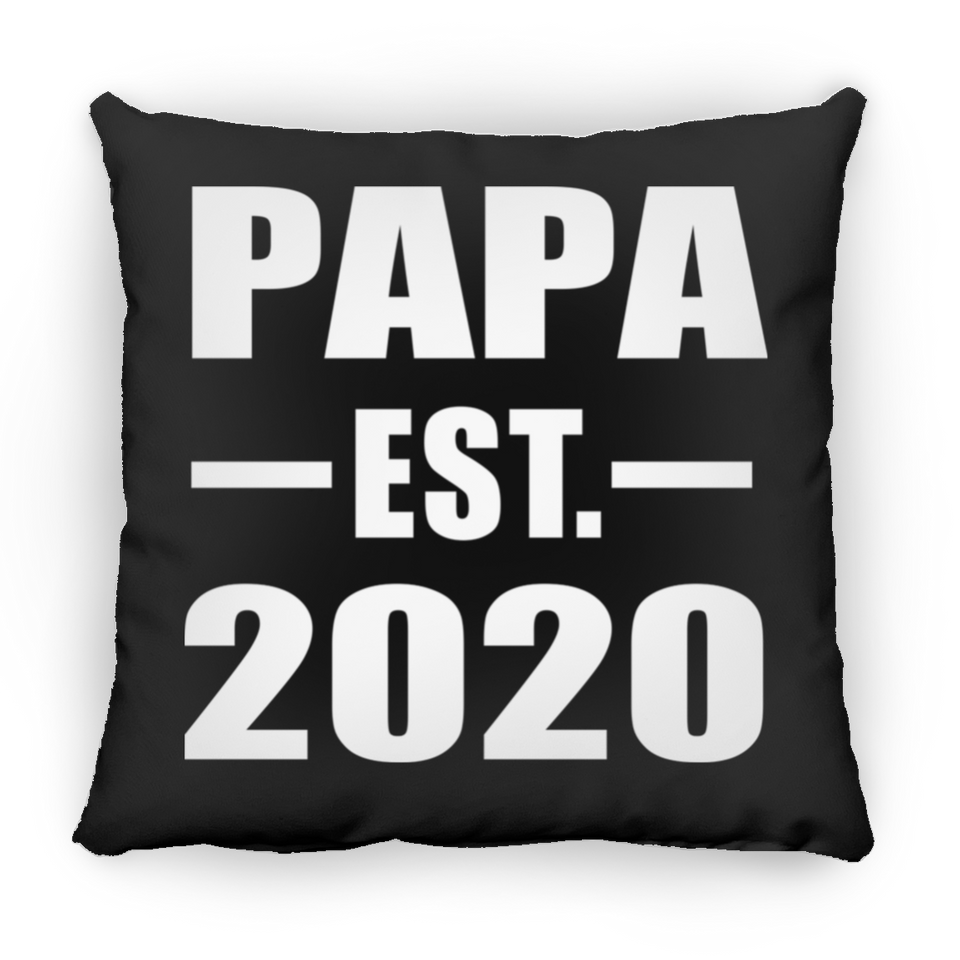 Papa Established EST. 2020 - Throw Pillow Black