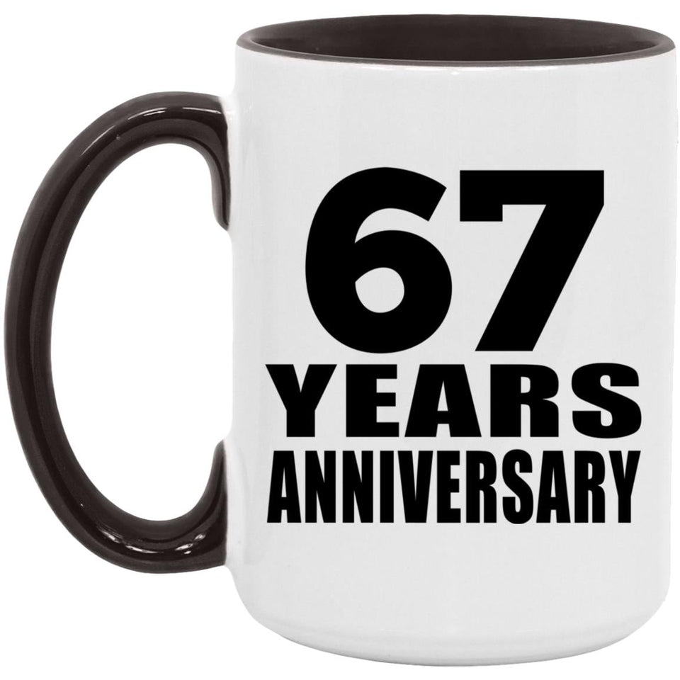 67th Anniversary 67 Years - 15oz Accent Mug Black