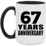 67th Anniversary 67 Years - 15oz Accent Mug Black