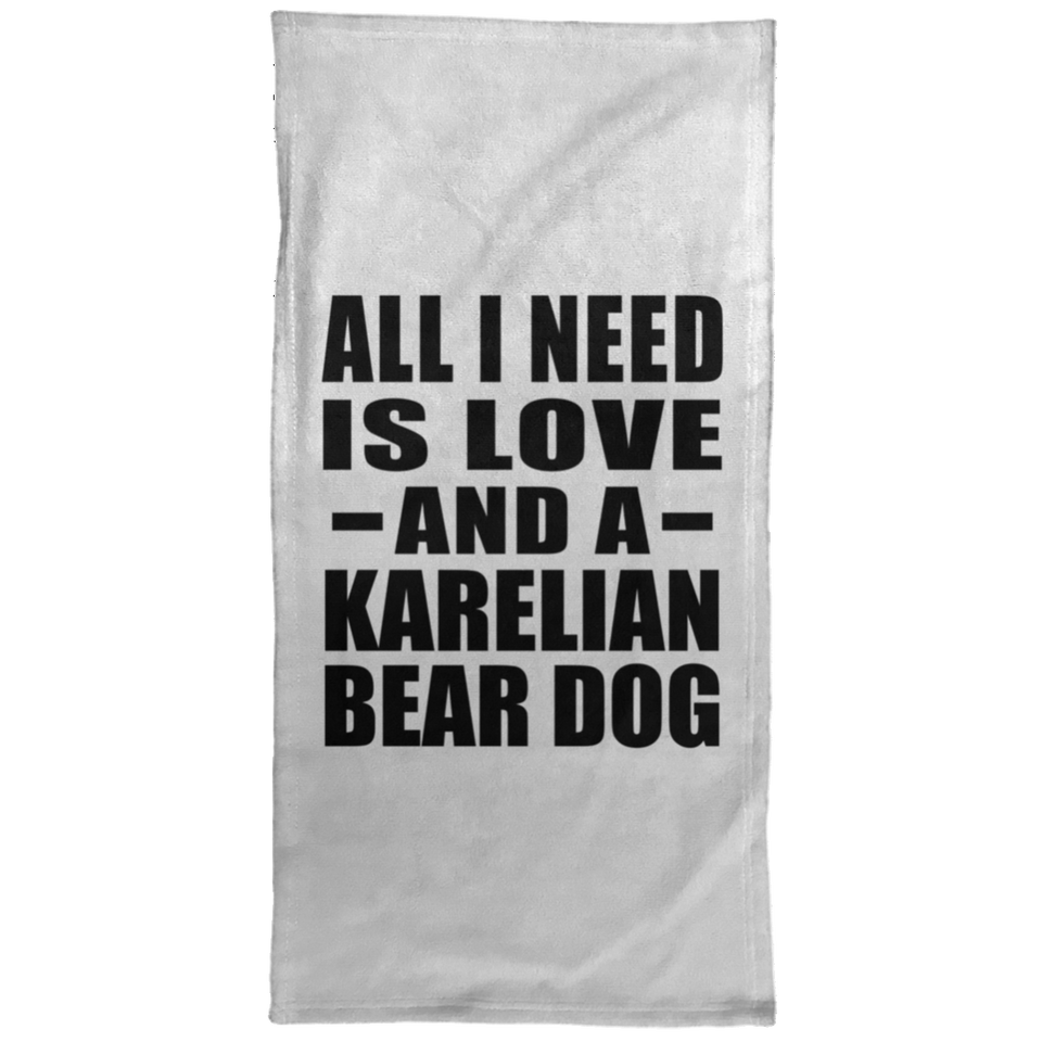 All I Need Is Love And A Karelian Bear Dog - Hand Towel
