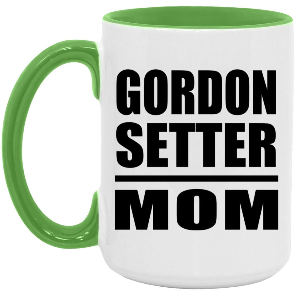 Gordon Setter Mom - 15oz Accent Mug Green