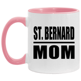 St. Bernard Mom - 11oz Accent Mug Pink