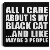 All I Care About Is My Black Cat - Canvas Square