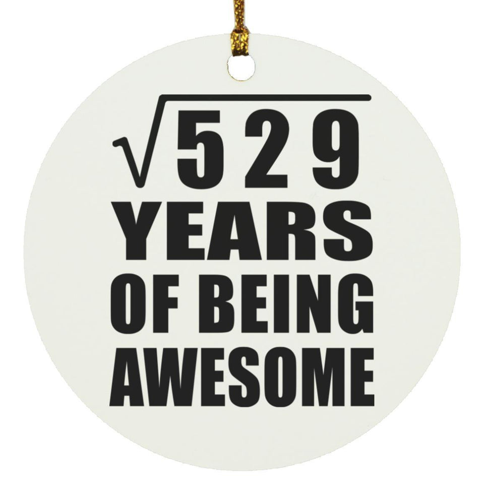 23rd Birthday Square Root of 529 Years of Being Awesome - Circle Ornament