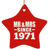53rd Anniversary Mr & Mrs Since 1971 - Star Ornament