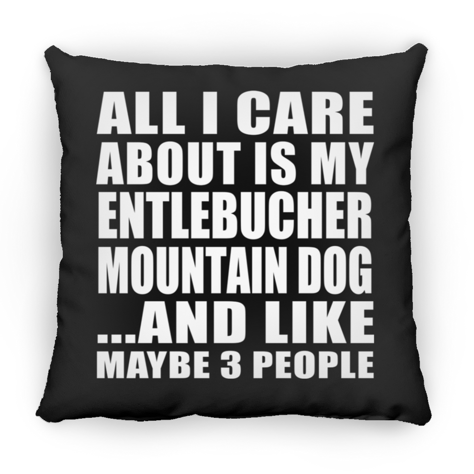 All I Care About Is My Entlebucher Mountain Dog - Throw Pillow Black