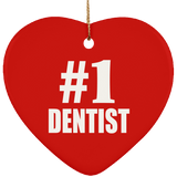 Number One #1 Dentist - Heart Ornament