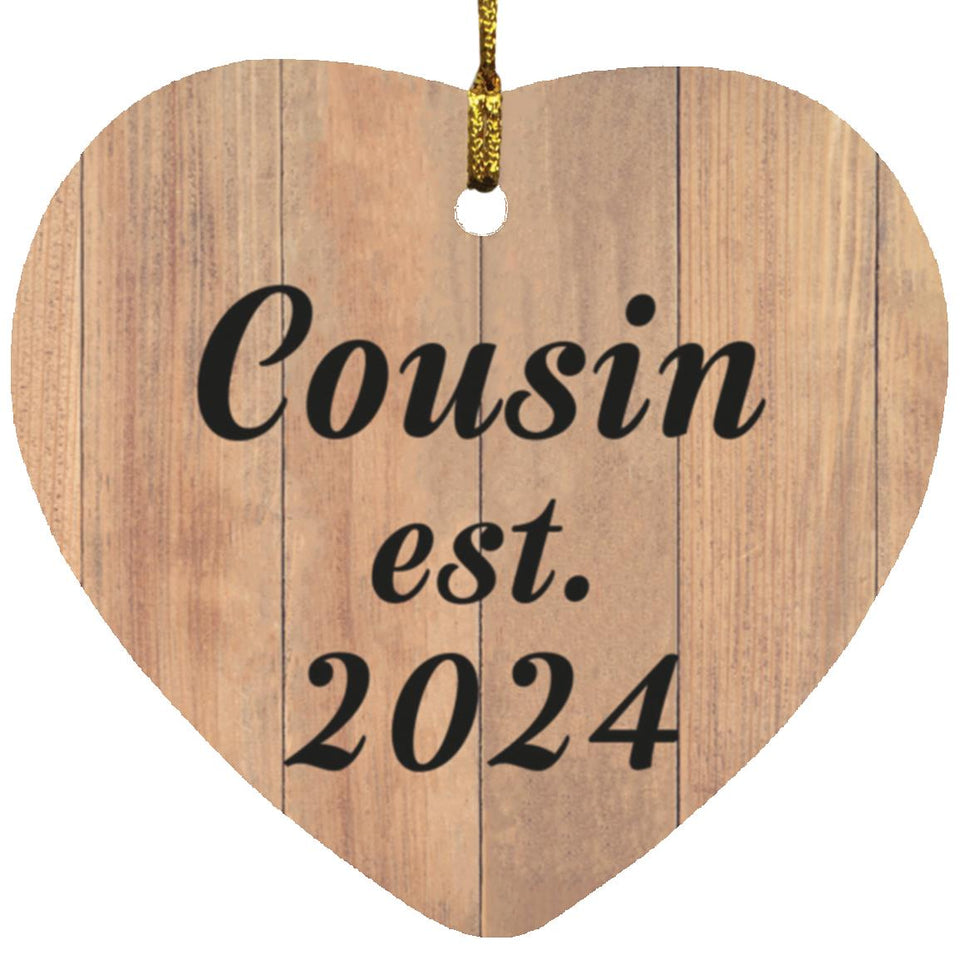 Cousin Established EST. 2024 - Heart Ornament C