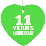 11th Anniversary 11 Years - Heart Ornament