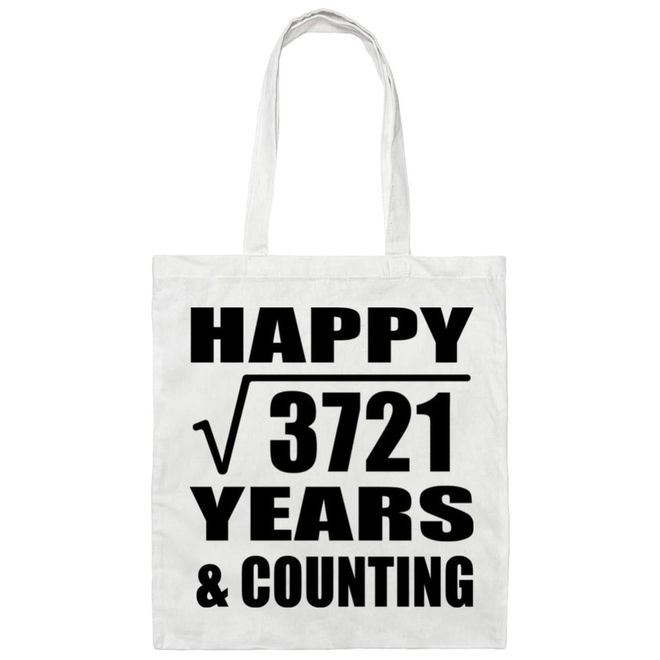 Happy 61st Anniversary Square Root of 3721 Years & Counting - Tote Bag White