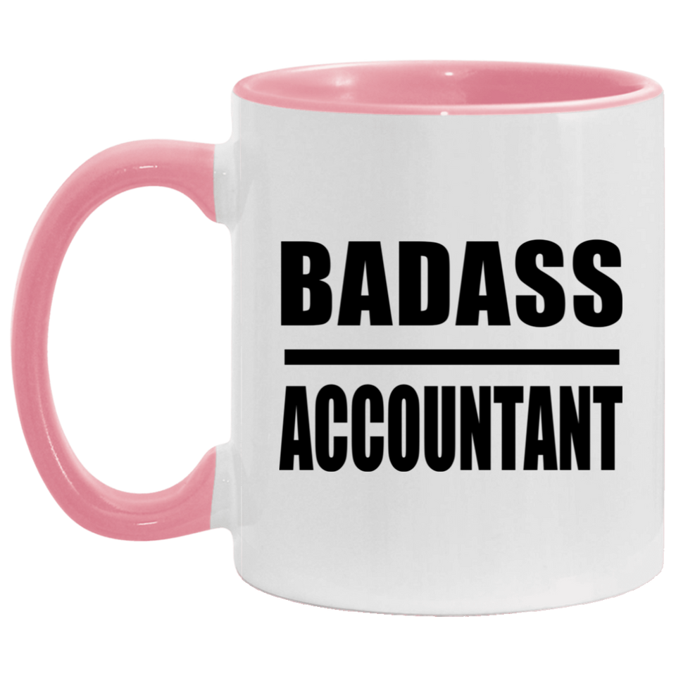 Badass Accountant - 11oz Accent Mug Pink