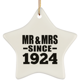 100th Anniversary Mr & Mrs Since 1924 - Star Ornament