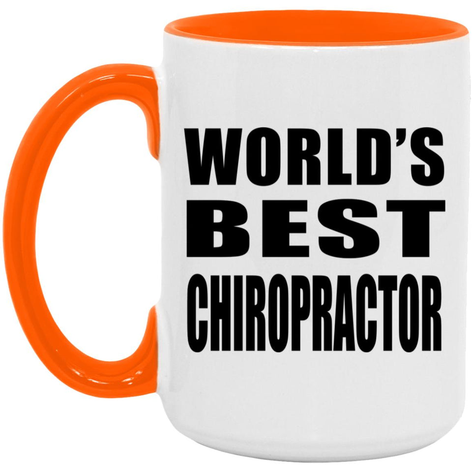 World's Best Chiropractor - 15oz Accent Mug Orange