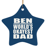 Ben World's Okayest Dad - Star Ornament
