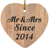 10th Anniversary Mr & Mrs Since 2014 - Heart Ornament C