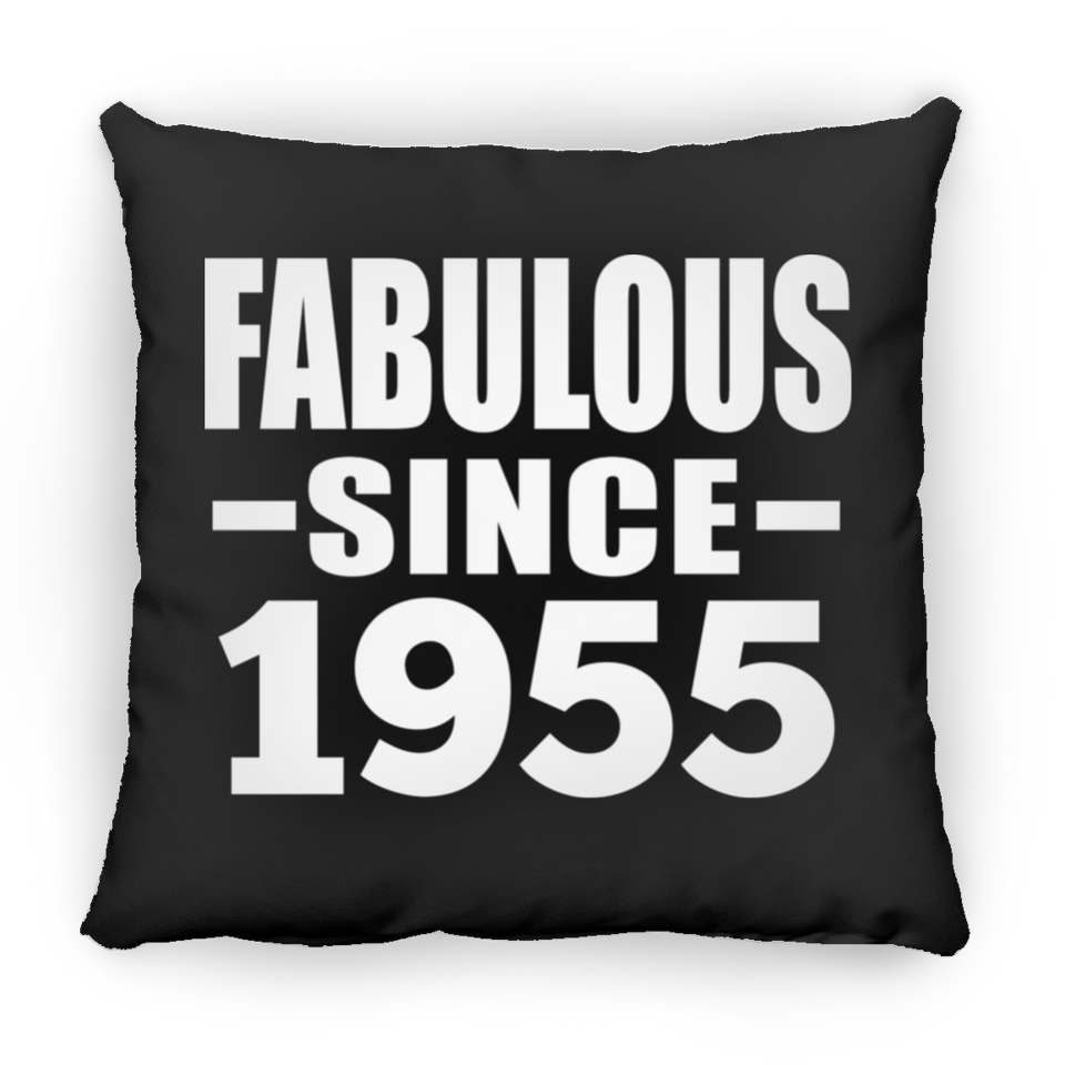 69th Birthday Fabulous Since 1955 - Throw Pillow Black
