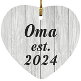 Oma Established Est. 2024 - Heart Ornament F