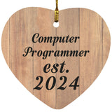 Computer Programmer Established Est. 2024 - Heart Ornament C