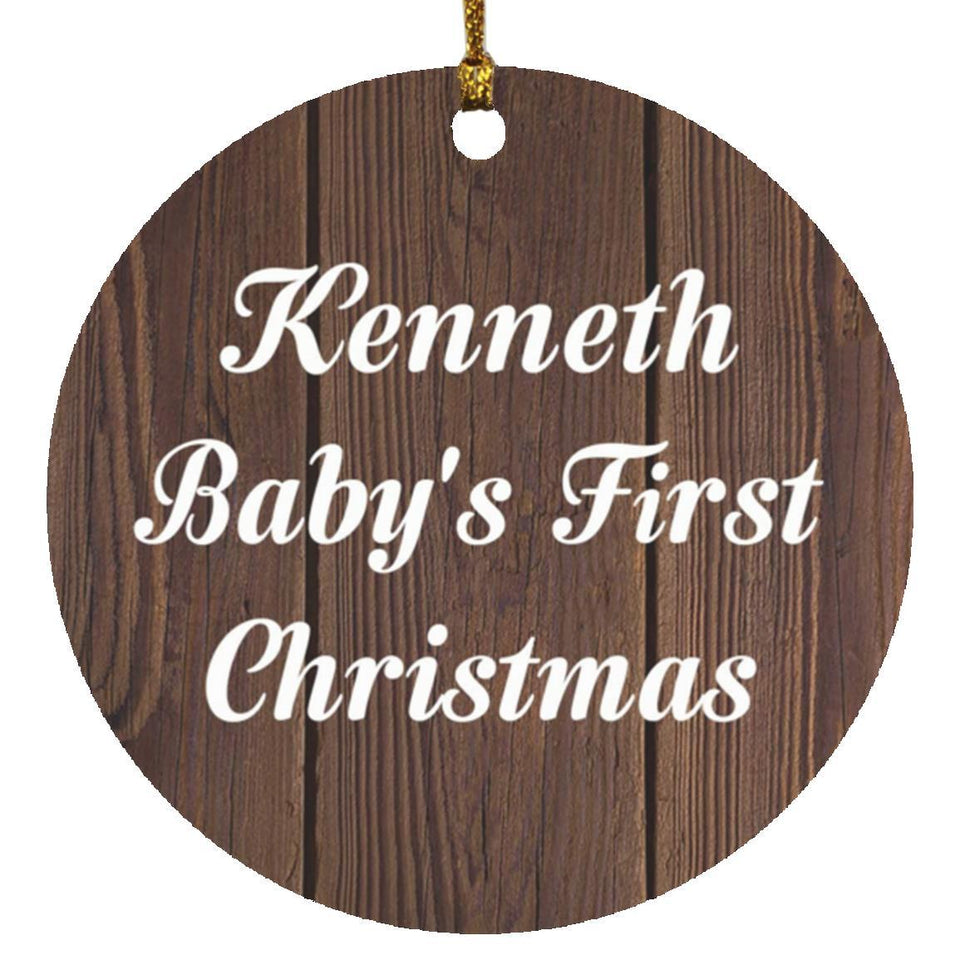 Kenneth Baby's First Christmas - Circle Ornament D