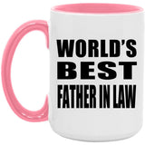 World's Best Father In Law - 15oz Accent Mug Pink