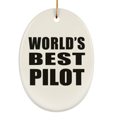 World's Best Pilot - Oval Ornament