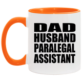 Dad Husband Paralegal Assistant - 11oz Accent Mug Orange