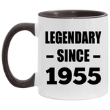 69th Birthday Legendary Since 1955 - 11oz Accent Mug Black
