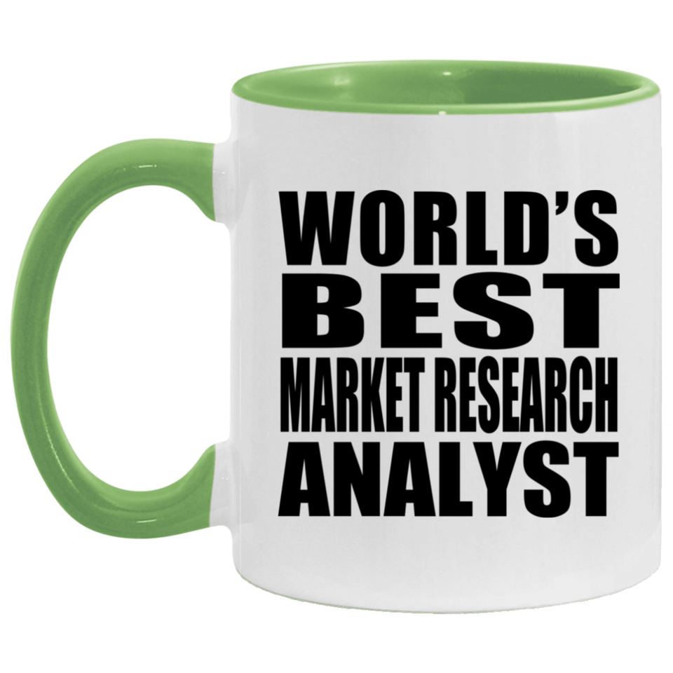 World's Best Market Research Analyst - 11oz Accent Mug Green
