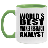 World's Best Market Research Analyst - 11oz Accent Mug Green