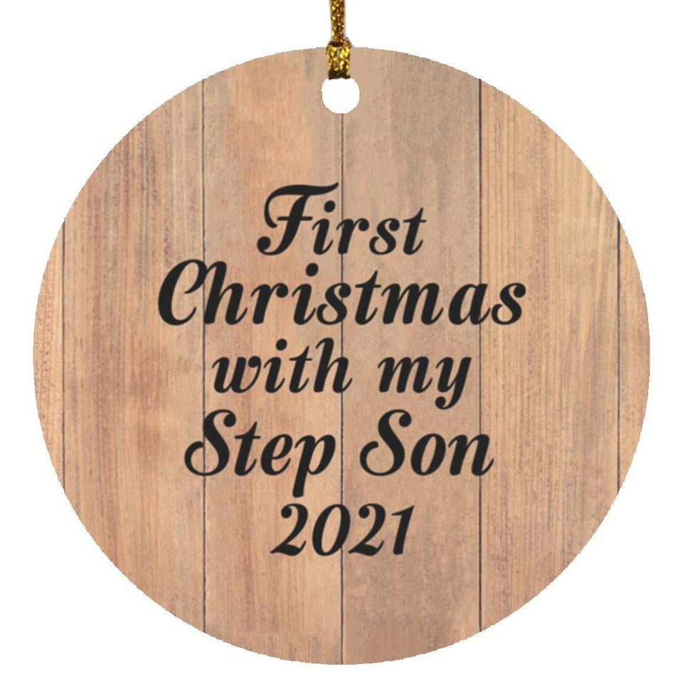 First Christmas With My Step Son 2021 - Circle Ornament C