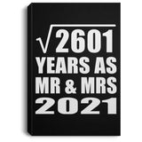 51st Anniversary Square Root of 2601 Years As Mr & Mrs 2021 - Canvas Portrait